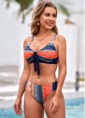 Tie Low Waisted Floral Print Multi Color Bikini Set | thumb picture 