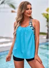 Floral Print Wide Strap Tankini Set | thumb picture 