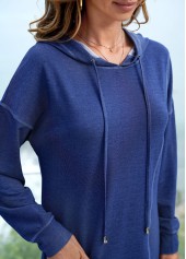 Solid Long Sleeve Pocket Drawstring Detail Hoodie | thumb picture 