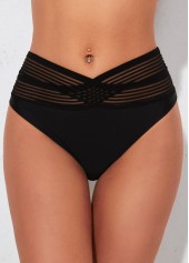 Black High Waisted Cross Strap Swimwear Panty