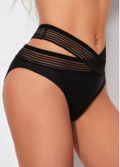 Black High Waisted Cross Strap Swimwear Panty | thumb picture 