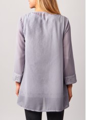 Lace Patchwork Cardigan and Grey Tank Top | thumb picture 