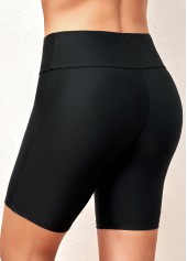Black High Waisted Elastic Detail Swimwear Shorts | thumb picture 