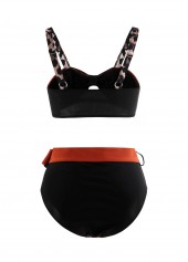 Leopard High Waist Wide Strap Bikini Set | thumb picture 