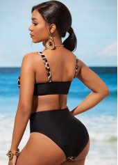 Leopard High Waist Wide Strap Bikini Set | thumb picture 