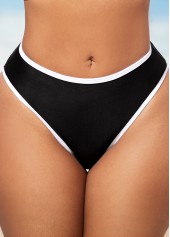 Black Contrast Stitch Cross Strap Bikini Set | thumb picture 