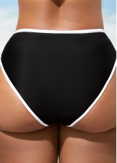Black Contrast Stitch Cross Strap Bikini Set | thumb picture 