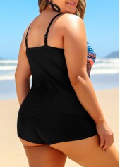Tribal Print Spaghetti Strap Plus Size Tankini Top-No Bottom | picture 2