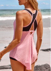 Criss Cross Pink Lace Tankini Set | thumb picture 