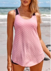 Criss Cross Pink Lace Tankini Set | thumb picture 