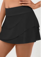 Plus Size Black Mid Waisted Swim Skirt | thumb picture 
