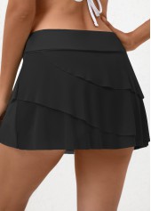 Plus Size Black Mid Waisted Swim Skirt | thumb picture 