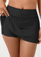 Plus Size Black Mid Waisted Swim Skirt | thumb picture 
