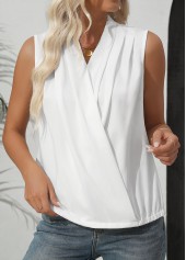 White Lightweight V Neck Tank Top | thumb picture 