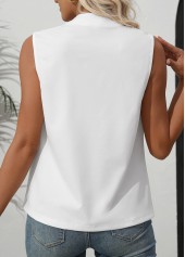White Lightweight V Neck Tank Top | thumb picture 