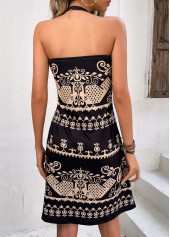 Black Criss Cross Tribal Print Dress | thumb picture 