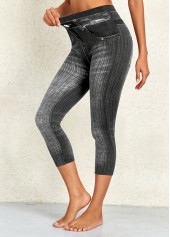 Dark Grey Marl High Waisted Capri Leggings