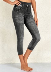 Dark Grey Marl High Waisted Capri Leggings | thumb picture 