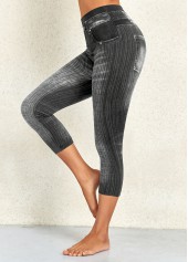 Dark Grey Marl High Waisted Capri Leggings | thumb picture 