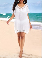 Weave Design Patchwork White Cover Up | thumb picture 