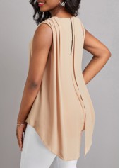 Light Coffee Fake 2in1 Zipper Tank Top | thumb picture 