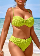 Cut Out Circular Ring Avocado Green Bikini Set | thumb picture 