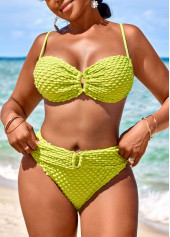 Cut Out Circular Ring Avocado Green Bikini Set