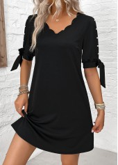 Black Pearl Short A Line V Neck Dress | thumb picture 