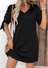 Black Pearl Short A Line V Neck Dress | thumb picture 