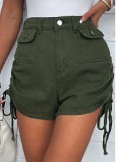 Olive Green Pocket Regular Button Fly Shorts | thumb picture 