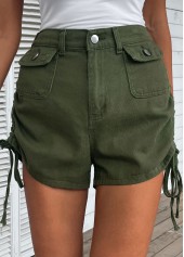 Olive Green Pocket Regular Button Fly Shorts | thumb picture 