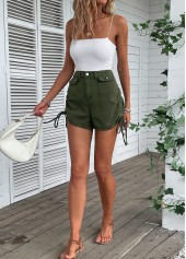 Olive Green Pocket Regular Button Fly Shorts | thumb picture 