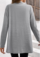 Grey Lace Patchwork Long Sleeve Cardigan | thumb picture 