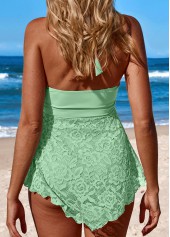 Lace Mid Waisted Light Green Tankini Set | thumb picture 