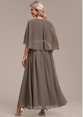 Gray Brown Surplice Maxi Half Sleeve V Neck Dress | thumb picture 