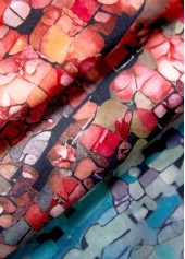 Coral A Line Sleeveless V Neck Dress | thumb picture 