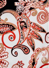 Black Tribal Print Short A Line Boat Neck Dress | thumb picture 