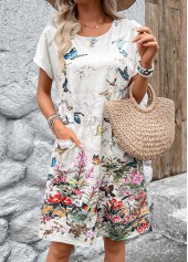 Light Grey Lightweight Floral Print A Line Dress | thumb picture 
