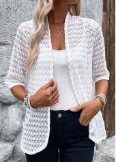 White Lightweight Half Sleeve Light Cardigan | thumb picture 