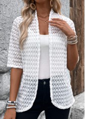 White Lightweight Half Sleeve Light Cardigan | thumb picture 