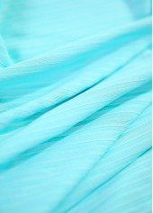 Bowknot Tropical Plants Print Cyan Tankini Set | thumb picture 