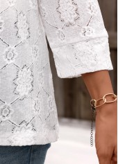 White Lace 3/4 Sleeve Light Cardigan | thumb picture 