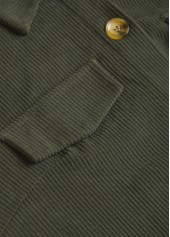 Plus Size Olive Green Patchwork Sleeveless Corduroy Waistcoat | thumb picture 