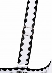 Drawstring Random Floral Print Black One Piece Swimwear | thumb picture 