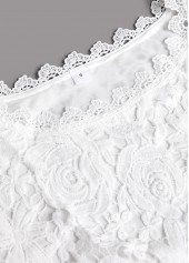 White Embroidery Long Sleeve Round Neck T Shirt | thumb picture 