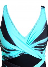 Criss Cross Ombre Cyan One Piece Swimwear | thumb picture 