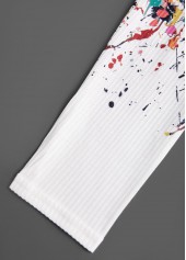 White Cut Out Ombre Long Sleeve T Shirt | thumb picture 