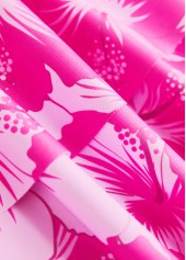 Patchwork Floral Print Hot Pink Tankini Set | thumb picture 