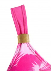 Patchwork Floral Print Hot Pink Tankini Set | thumb picture 