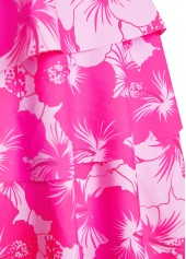 Patchwork Floral Print Hot Pink Tankini Set | thumb picture 